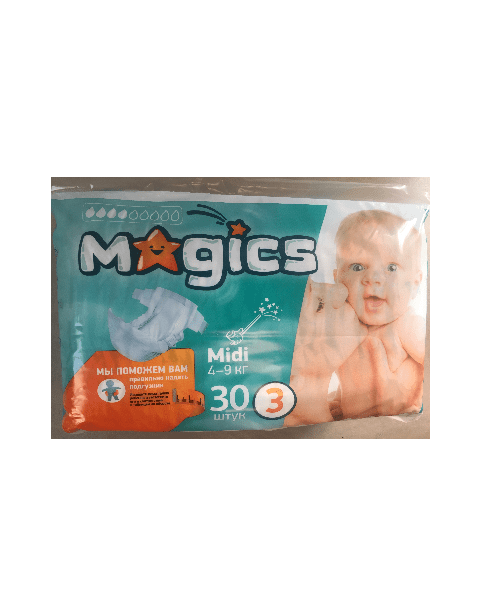 Подгузники для детей Magics Midi, 4-9 кг