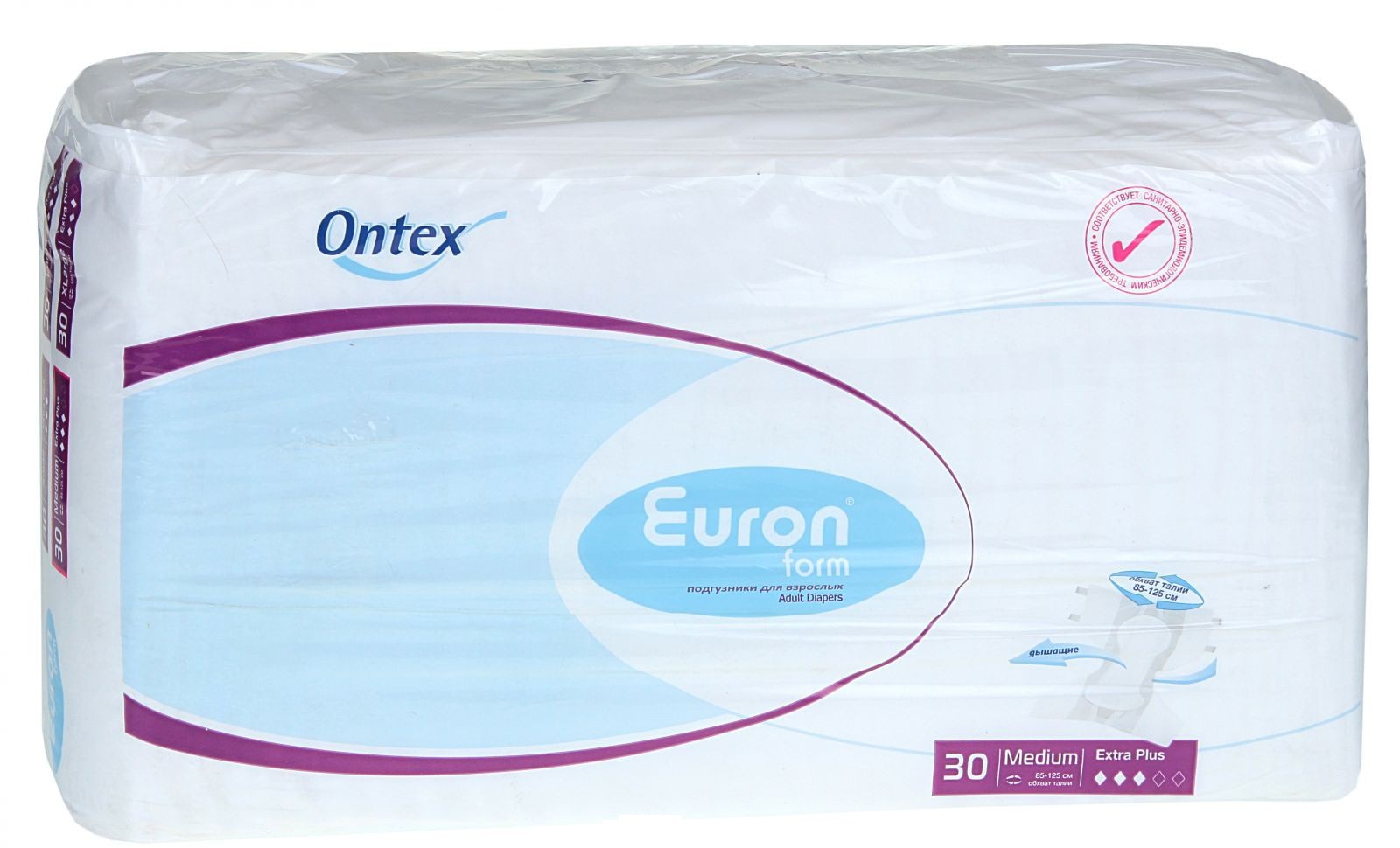 Подгузники для взрослых EURON Ontex , Medium- 80-125см